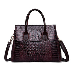 Crocodile Alligator Pattern Genuine Leather Crossbody Bag Women Luxury Elegant Fashion Purse