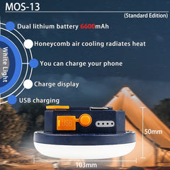 LED Tent Light Rechargeable Lantern Portable Emergency Light For Outdoor Camping 9900mAh