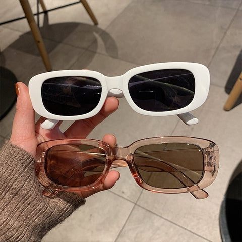 Small Oval Rectangular Sunglasses Women Vintage Designer Fashion UV400 Casual Eyewear