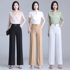 High Waist Wide Leg Dress Pants Women Oversized Loose Office Casual Spring Summer 4XL Fashion