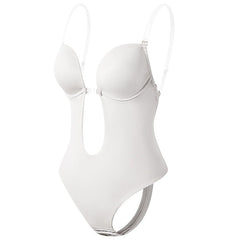 Seamless U Plunge Backless Bodysuit Women Bra Shapewear Slimming Casual Everyday Fashion