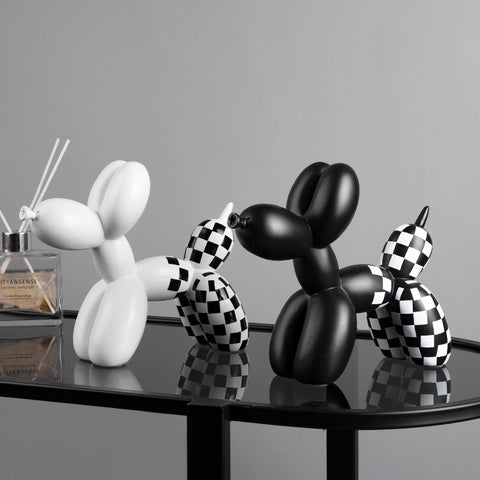 Balloon Dog Resin Statue Abstract Art Animal Sculpture Creative Ornament Home Office Decor Gift