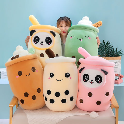 Boba Milk Tea Plush Pillow Stuffed Toy Kids Adults Cute Soft Comfort Home Decor Gift