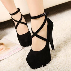 Platform Ankle Strap High Heel Pumps Women Elegant Ladies Party Casual Fashion Shoes