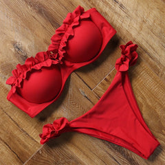 Push Up Bikini Set Women Soft 2-Piece Padded Bathing Suit Beach Vacation Summer Swimwear