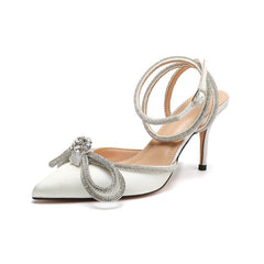 New Rhinestone Butterfly-knot Sandals Bow Tie With Diamond High Heel Shoes