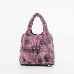 Rhinestone Mesh Crossbody Bag Women Shiny Sparkly Elegant Party Casual Fashion Handbag