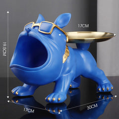 French Bulldog Sculpture Storage Box Pop Art Dog Statue Tray Unique Home Office Decor Gift