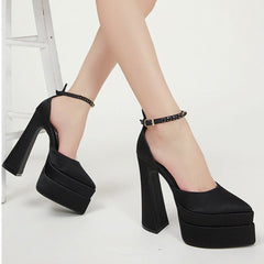 High Heel Platform Shoes Women Chunky Sole Elegant Party Casual Fashion