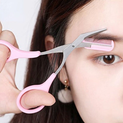 Eyebrow Trimmer Scissors Comb Beauty Grooming Tool Precise Shaping Personal Care Accessory