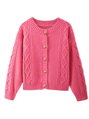 Asymmetric Button Cardigan Sweater Casual Long Sleeve Knit Sweater