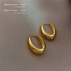 Gold Chunky Hoop Earrings Women Gold Filled Hypoallergenic Elegant Fashion Jewelry Gift