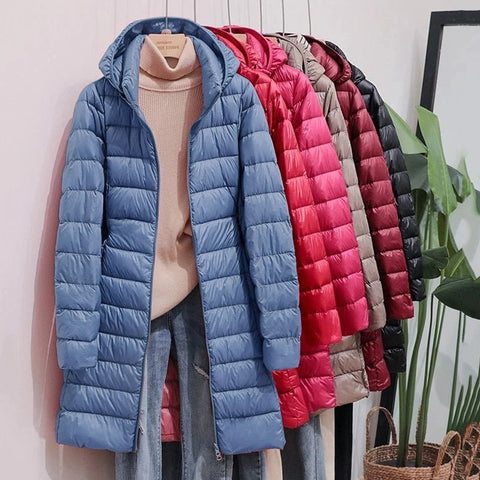 Hooded Puffer Down Coat Women Padded Thick Warm Casual Winter Outerwear Fashion Jacket