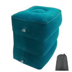 Inflatable Footrest Travel Pillow 3 Adjustable Heights Foot Stool Airplane Train Home Comfort