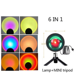Sunset Projector Lamp LED 180 Degree Rotation Night Light Home Photography Decor Gift