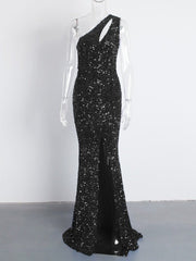 Royal Blue Hollow Out Velvet Cocktail Gown Women Shiny Elegant Party Wedding Guest Fashion