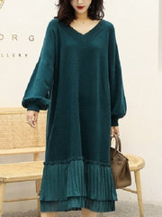 Knit Sweater Dress Women Elegant Loose Long Fit Casual Warm Winter Fashion Dress