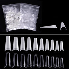 French Natural Transparent Coffin False Nails