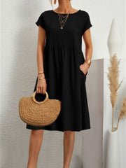 Casual Midi Dress Women Pockets Loose Comfortable Everyday Beach Vacation Summer Fashion