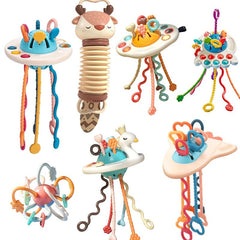 Montessori Pull String Toy Baby 1-3 Years Sensory Activity Motor Skills Development Toddler Gift