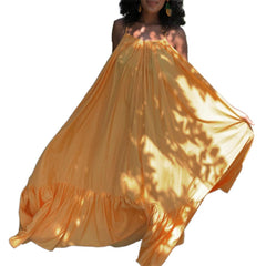 Women's Plus Sizes (S-5XL) Loose Open Back Summer Dress Casual Maxi Dresses