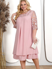 Plus size dress pink