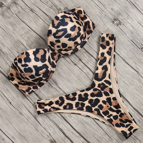 Push Up Bikini Set Women Soft 2-Piece Padded Bathing Suit Beach Vacation Summer Swimwear