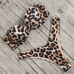 Push Up Bikini Set Women Soft 2-Piece Padded Bathing Suit Beach Vacation Summer Swimwear