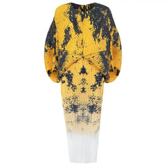 Loose Sleeve Midi Dress Women Elegant Temperament Party Casual Autumn Winter Fashion