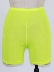 Mesh Sheer Shorts Women Transparent Casual Swimwear Cover Up Beach Vacation Summer Fashion