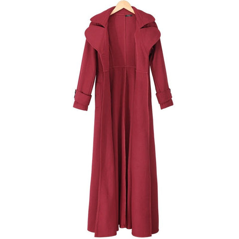 High Collar Wool Coat Women Warm Elegant Casual Autumn Winter Outerwear Fashion