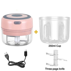 Electric Garlic Chopper Mini USB Rechargeable Vegetable Crusher Kitchen Cooking Tool