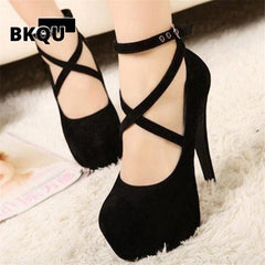 Platform Ankle Strap High Heel Pumps Women Elegant Ladies Party Casual Fashion Shoes