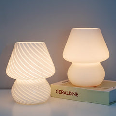 LED Glass Desk Lamp Small Bedroom Living Room Bedside Striped Night Light Home Decor Gift