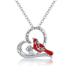 Cardinal Parrot Moon Pendant Necklace Women Unique Nature Casual Fashion Jewelry Gift