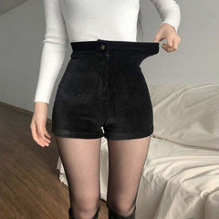 High Waist Faux Leather Shorts Women Black Casual Club Party Fashion