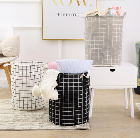 Laundry Basket Cotton Linen Large Foldable Waterproof Hamper Clothes Organizer Home Accessory