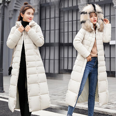 Fur Collar Long Coat Women Warm Fashion Casual Elegant Winter Outerwear Fashion