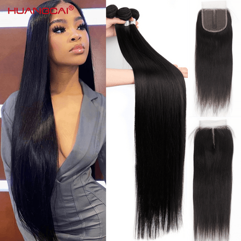 Brazilian Straight Hair Extensions Weave Natural Soft Smooth Human Hair Fashion