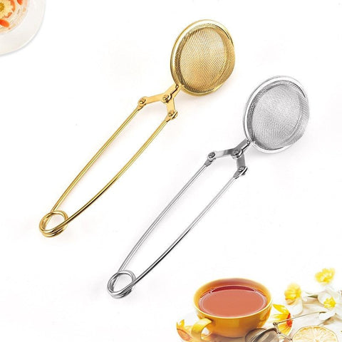 Tea Infuser Stainless Steel Mesh Ball Sphere Squeeze Strainer Herb Spice Filter Kitchen Tool