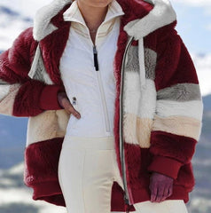 Oversized Teddy Bear Coat Women Long Thick Fleece Faux Fur Hooded Warm Winter Outerwear