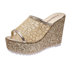Transparent Platform Wedge Sandals Women Clear Heel Casual Elegant Summer Beach Fashion Shoes
