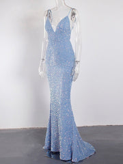 V-Neck Sleeveless Velvet Prom Dress Women Long Elegant Evening Wedding Guest Fashion
