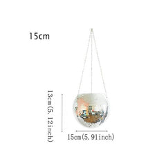 Disco Ball Hanging Flower Pot Basket Garden Vase Home Outdoor Decor Unique Gift