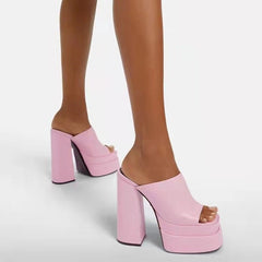 High Heel Platform Shoes Women Chunky Sole Elegant Party Casual Fashion
