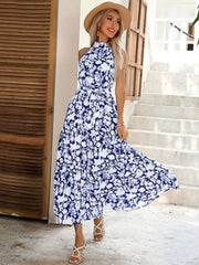 Floral Print Maxi Dress Women Casual Chic Long Beach Vacation Summer Fashion Dress