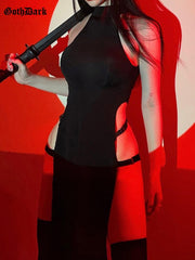 High Slit Japanese Cosplay Midi Dress Women Split Elegant Casual Party Fashion Dress