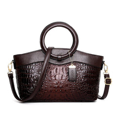 Crocodile Pattern Genuine Leather Crossbody Bag Women Luxury Elegant Casual Fashion Handbag