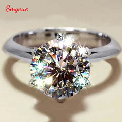GRA Certified 5CT Moissanite Ring VVS1 Round Lab Diamond Solitaire Ring Promise / Engagement