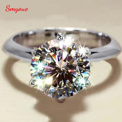 Moissanite Engagement Ring Women GRA Certified 5CT VVS1 Round Lab Diamond Solitaire Promise